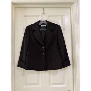 tahari arthur s levine blazer women black blazer size 10P